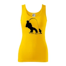 Rybář tahající rybu