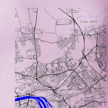 Praha 18200 - Mapa s vodními toky