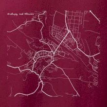 Černobílá mapa Kralupy nad Vltavou