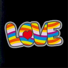 Love nápis duhový