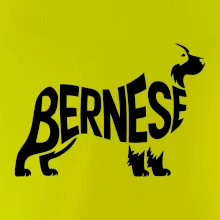 Bernese Mountain Dog nápis v těle