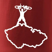 Mapa ČR - cyklista na prsou