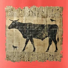 Egyptské hieroglyfy kráva