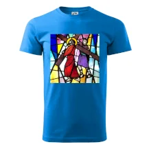 Vitráž - Ježíš a kříž