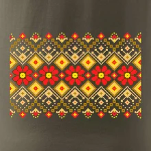 Ukrajinský vzor  - Červené květiny