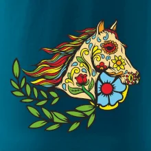 Kůň barevný s listy