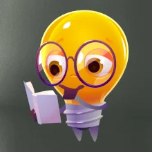 Žárovka přemýšlí nad knihou