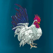 Kohout kreslený bílý