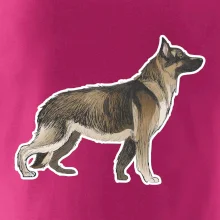 Německý ovčák - hnědý kreslený