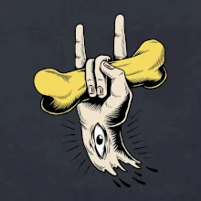 Rocková ruka kost a oko