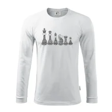 Šachové figurky v řadě - kreslené