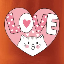 Kočka love - růžové srdce