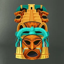 Mayové maska s pyramidou