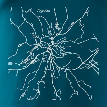 Černobílá mapa Vizovice