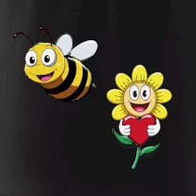 Parové triko - Včela a květina