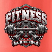 Fitness činka a závaží eat sleep repeat