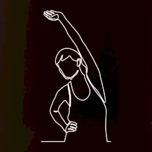 Protahující se žena jedním tahem