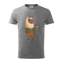 Alpaka s vínem muž