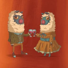 Alpaky s vínem pár