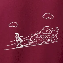 Kreslený lyžař na horách