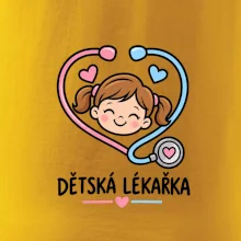 Dětská lékařka - holčička v srdci ze stetoskopu