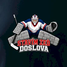 Hokejový brankář staví zeď