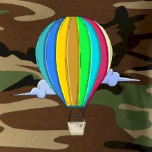 Horkovzdušný balon v oblacích