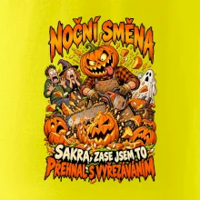 Noční směna dýňáka s motorovou pilou