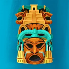 Mayové maska s pyramidou