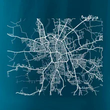 Mapy měst černobílé Budějce