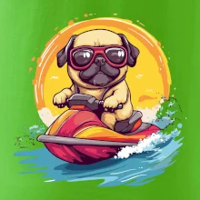 Mops na vodním skútru