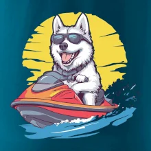 Husky na vodním skútru