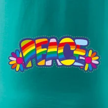 Peace nápis duhový