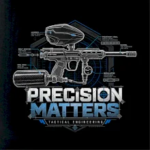 Technický nákres precision matters paintball