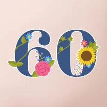 Květinové číslo kreslené - 60