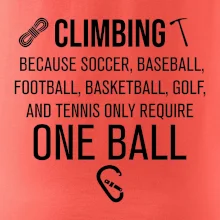 Climbing beacause one ball