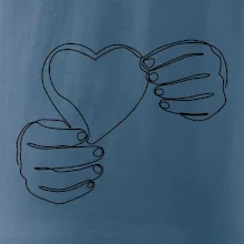 Ruka držící srdce  jedním tahem