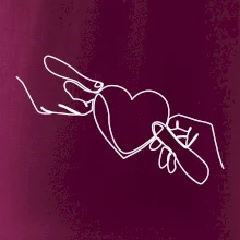 Dvě ruce a srdce jedním tahem