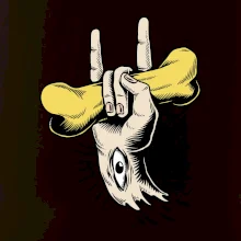 Rocková ruka kost a oko