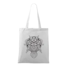 Steampunk sova černobílá