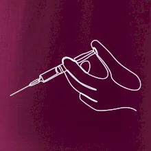 Ruka a injekce jedním tahem