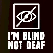 I'm blind not deaf