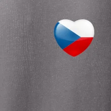 Česká vlajka srdce - pravé prso