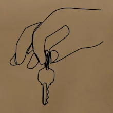 Klíče a ruka jedním tahem