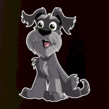 Knírač kreslený sedící