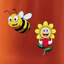 Parové triko - Včela a květina