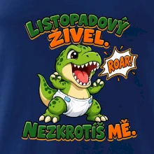 Listopadový živel zelený dinosaurus rex v plence