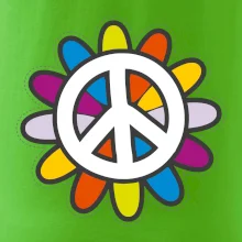 Peace symbol s kreslenou květinou