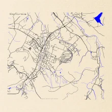 Kopřivnice - Mapa s vodními toky