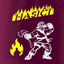 Hasič stojící - nápis hasiči - Velký nápis  na zádech